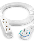 360 Degree Rotating Flat Extension Cord With 6 Ft Length, 3 Outlet Grounded Power Cord, 16 AWG UL Certified, Slim Plug