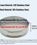 140 Mesh Stainless Steel Lab Sieve 8 Inch Sifter For Powder Pellet Flour Liquid Filtration, Leak Proof Mesh Strainer