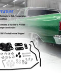 4-Speed Shifter Linkage Kit For Muncie Manual Transmission, Fits Classic Chevy Buick Oldsmobile Pontiac Models, Replaces 3733163, Durable Steel Construction For Smooth, Precise Shifts; black steel parts laid out with green classic car