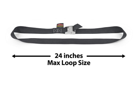 Heavy Duty Lashing Straps With Cam Buckle 1.5 Inch Wide 4 Feet Long Continuous Loop No Hooks Made In USA 300 Pound Working Load Limit 2 Pack