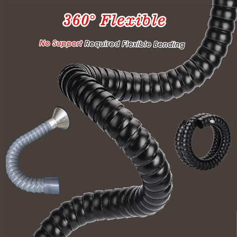 Slick White Flexible Fume Extractor Hose With Articulated Hood 6.5 Feet Long showing its flexible design and connection features.