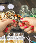 All In One Jewelry Repair Kit With Pliers, Beading Tools, Elastic Wire And Cord, 450 Beads And Supplies for DIY