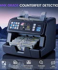 No Sweat Top Loading Digital Money Counter With Advanced Ultraviolet Infrared Anti Counterfeit Tech for fast bill counting and management.