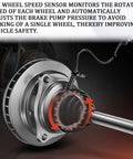PVOTAWP rear-left wheel speed sensor with wiring, mounted near brake rotor and hub, black