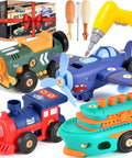 Take Apart Toys For Kids 3 To 5 With Electric Drill And Motor Car Ship Airplane Hands On Educational Construction Set displayed