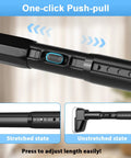 Heavy Duty No Drill Tension Curtain Rod Black Adjustable 41 To 185 Inch Extra Long Rod For Windows Patio And Bathroom