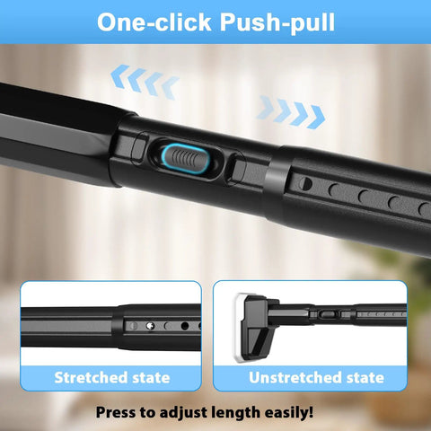 Heavy Duty No Drill Tension Curtain Rod Black Adjustable 41 To 185 Inch Extra Long Rod For Windows Patio And Bathroom
