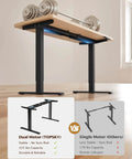 Dual Motor Electric Standing Desk Frame For Your Dope Home Office Setup Height Adjustable Sit Stand Base Fits Table Tops Up To 70.8 By 31.5 Inches 225 Pounds Capacity Black Without Stand with weights on top