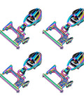 Dang Durable Rainbow Zipper Sliders 4 Pack Size 5 Metal Replacement Pull Tabs For Sewing Machines with electroplated finish.