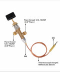 Low Pressure LPG Propane Gas Fireplace Fire Pit Safety Valve Kit With Thermocouple And Knob Switch Three Eighths Flare Inlet And Outlet Built Heavy Duty
