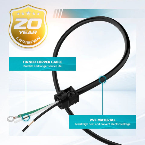 Plug In Ready Range Hood Power Cord Kit For Easy Hardwire-To-Plug Conversion, Works With Broan, Nutone, Whirlpool W10831110