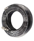 Beefy 15M Flexible Rubber Air Hose Kit Rated 900 PSI With 5PC Accessory Bundle For Tire Inflation, coiled black hose