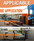 Solid Build Manual Arbor Press With Easy Spin Hand Wheel And Flip Ram, 2 Ton Squeeze, shown in assembly and processing workshop setting.