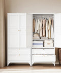 Built To Last Steel Armoire Wardrobe Closet With Doors Shelves And Hanging Rod 18 Inch Deep Metal Closet With Two Drawers