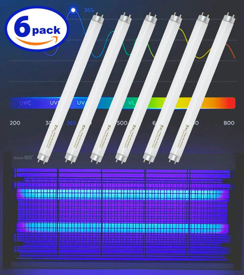 18 Inch 15 Watt UV A Black Light Bulb T8 Fluorescent Lamp G13 Base Replacement 365nm Blue Light 350BL For 30W Machines 4 Pack