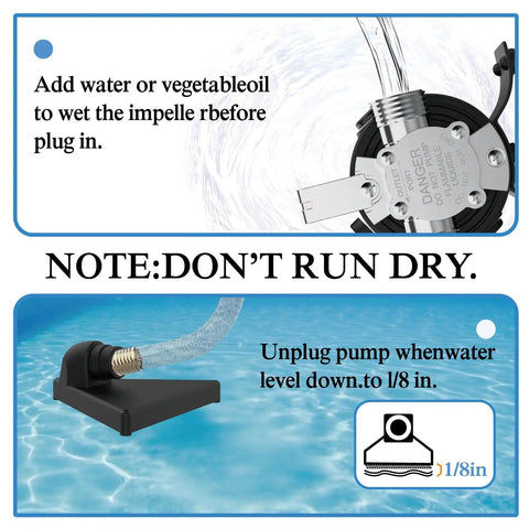 Instructions for Efficient 120V 330 GPH Non Submersible Water Transfer Pump One Tenth HP For Rain Barrels Garden Hoses Ponds Pools Aquariums.