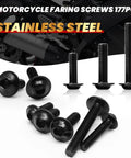 177 Pcs Motorcycle Fairing Bolt Kit For Sportbike Fans Universal Fit M5 M6 Stainless Steel Screws Fasteners