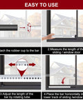 Instruction guide on using Sliding Door Security Bar,Heavy Duty Sliding Patio Door Lock Bar, 20-50inch Adjustable Multi-use Window Security Bars