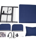 Super Comfy Electric Bed Backrest Lift For Elderly Seniors With 330 Lb Weight Capacity parts including steel frame, linen cover, and wiring.