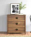 Wooden dresser with Eight Pcs Old School Antique Brass Bail Drawer Pulls Set for Furniture