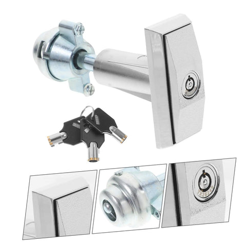 Badass Vending Machine T Handle Lock Kit With Keys High Security Snack Dispenser Access Control Smooth Install Solid Build Quality For Construction Sites And Retail Operations Keep Everything Locked Down Tight Secure silver lock and keys