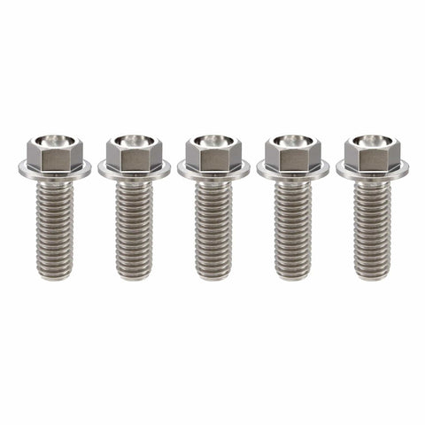 Beast Titanium Flanged Hex Head Bolt M6 x 1.0 x 12mm, 6AL4V Aerospace Grade Ti Fastener, Rust-Resistant And Ultra Lightweight, Pack Of 5