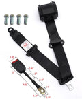 Image showing 2 Pack Universal 3 Point Retractable Seat Belt Harness Kit For Go Karts Golf Carts UTVs ATVs Cars Trucks SUVs Adjustable Safety Lap Belt Replacement Heavy Duty Webbing Black with mounting hardware.