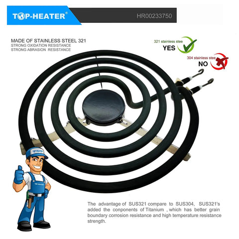 6 Inch Electric Range Burner Element Replacement Kit For MP15YA MP22YA Stovetops Fits Whirlpool Norge Hardwick Kenmore Maytag 1 Pack Includes Replacement Burner Unit For Quick Install And Solid Heat