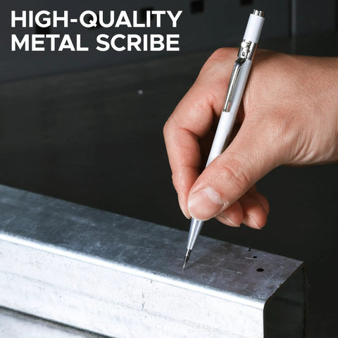 Retractable Carbide Point Scriber With Replaceable Tip For Fine Lines And Marking Satin Brown Finish Pro Grade Metalworking Tool For Pros And Crafters 599 777 Scriber Low Glare And Rust Resistant marking steel