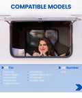 Image showing compatible models for Heavy Duty 10 Inch Gas Struts Rated At 35 Pounds For Truck Caps Toolboxes And Camper Shells.