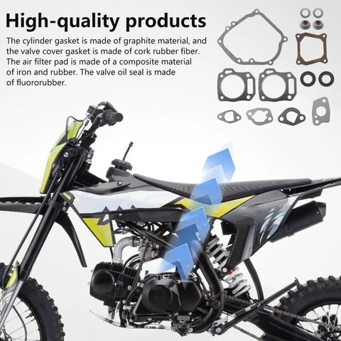 Gasket Set Kit For Predator 212cc 224cc Small Engine Rebuild with go-kart bike showing gasket components and performance upgrade
