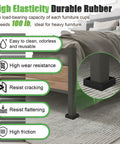 Heavy Duty Non Slip Furniture Pads 2 By 2 Black Rubber Cups Set Of 4 No Adhesive Floor Protectors For Hardwood Floors Couch And Bed Anti Slide Noise Reduction And Floor Protection installed under bed leg