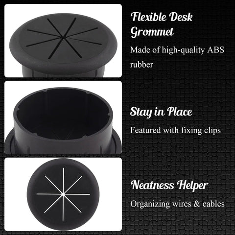 2 Pack 2 Inch Cable Grommets For Desk And Table Cable Management, Flexible ABS Plastic Wire Hole Covers Features and Purpose