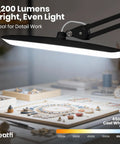 Mega Bright 2200 Lumens LED Desk Lamp With 24W Power Shadow Free Task Lighting illuminating a craft workspace.