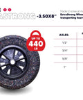 Beefy 14 Inch Wheelbarrow Tire With Flat Free Design Made From Recycled Rubber Delivers 440 Pounds Capacity And Universal Axle Fit