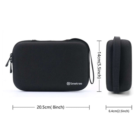 Rugged Hard Accessory Organizer Case with Custom Dividers Keeps Your Tech Stash Tight and Slick. Black protective pouch, 20.5cm x 14cm x 6.4cm.
