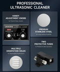 3L Ultrasonic Cleaner With Degas And Gentle Modes 120W Heater Stainless Steel Tank Timer And Knob Controls For Jewelry