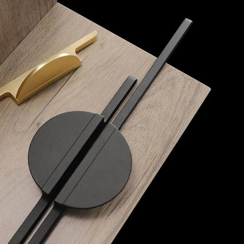 Top Tier Slick Round Cabinet Door Handle And Kitchen Drawer Pull With Heavy Duty Gold Grey Zinc Alloy For Rooms And Closets No Fuss Install Comes With Matching Hardware Pieces on wooden surface.