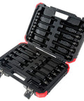 10 Piece Half Inch Drive SAE Impact Hex Driver Set With 6 Inch Reach in rugged blow mold case, open view