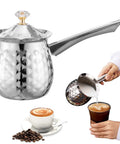 600ml Turkish Coffee Maker Stainless Steel Pot With Eagle Spout Easy Pour Milk Warmer With Non Slip Handle And Dustproof Lid Stove Top Friendly For Arabic Coffee And Chocolate Melting