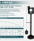 Heavy Duty Thermoplastic Pedestal Sump Pump 1/3 Horsepower 45 Gpm With Automatic Float Switch dimensions and specifications chart