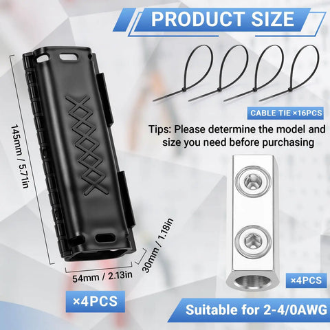 Image showing Dead Simple Underground Wire Splice Kit For 2 To 4/0 Uf Cable Direct Burial Electrical Connectors and cable ties.