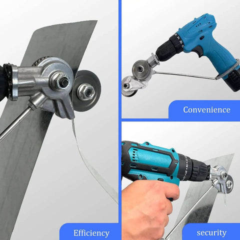 Beastly Heavy Duty Drill Plate Cutter Attachment for Sheet Metal Cutting Nibbler Drill Kit with Adapter in action