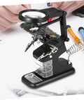 Rechargeable USB Welding Clip Light With Magnifier For Soldering And Repair On The Workbench Bright LED Clip On Work Lamp For Garage