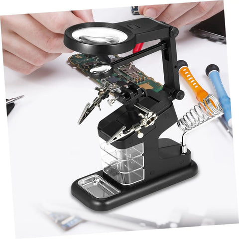 Rechargeable USB Welding Clip Light With Magnifier For Soldering And Repair On The Workbench Bright LED Clip On Work Lamp For Garage