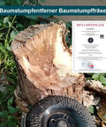 Premium 4 5 Inch Wood Carving Disc For Angle Grinder With 5 8 Arbor Reducer Ring Universal Fit on stump, ready for use.