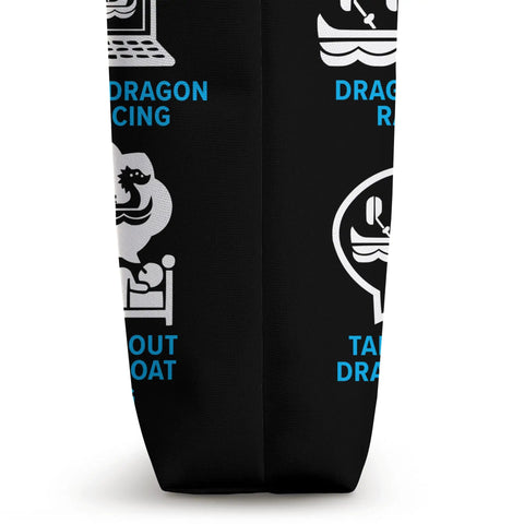 Side view of Paddler Tote Bag for dragonboating with racing crew icons, high quality water sports gear for dragon boat fans.