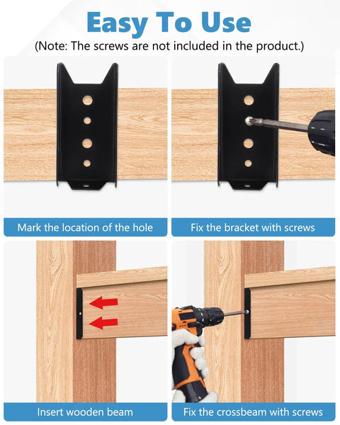 Heavy Duty 2x4 Fence Brackets For Wood Posts 80 Pack Black Deck Railing Brackets For Two By Four Posts 1.2mm Thick Steel Screws Not Included Built Tough For Fences And Deck Railings