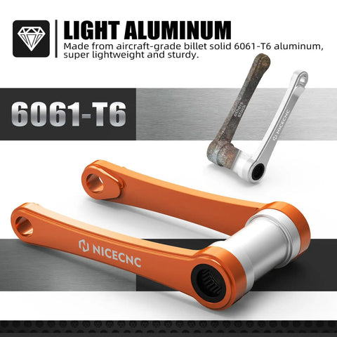 Orange Adjustable Lowering Suspension Link Arm For Front End Stability And Handling CNC Machined Billet Aluminum With Anodized Finish Easy Install Street Ready Drop Kit For Improved Ride And Precision Steering With An Aggressive Look, 6061-T6
