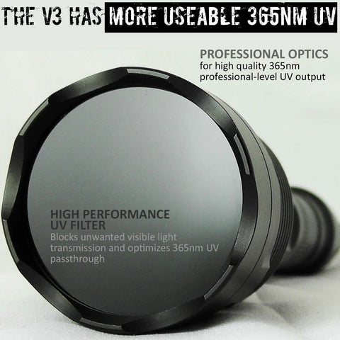 V3 365 Nanometer UV Black Light Flashlight For Pros, Beast Power Ultraviolet Beam, High Definition UV, Long Range, Professional Grade For Commercial Use, Heavy Duty Workhorse, USA Stock